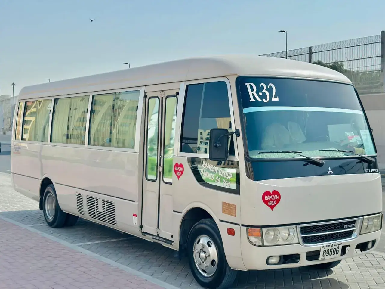 Sharjah to Dubai daily staff transport Coaster operated by Ramzan Group