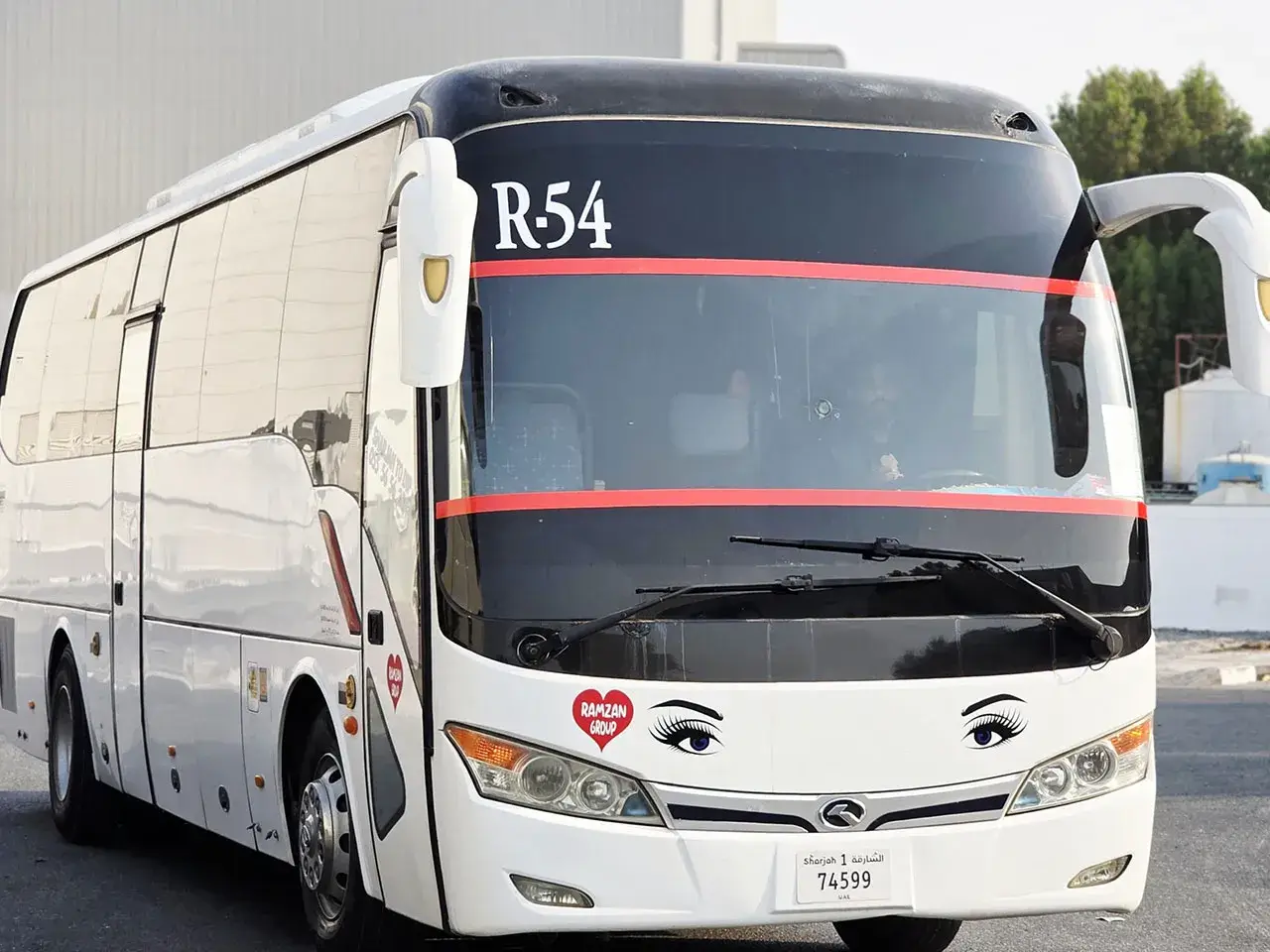 Ramzan Group transport van waiting for passengers in Sharjah