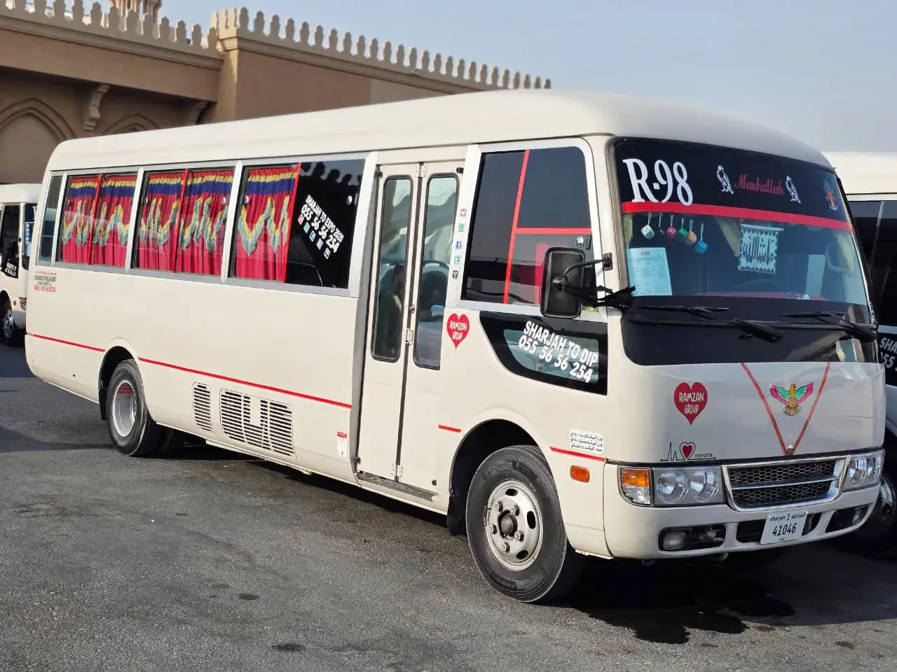 Ramzan Group fleet of Coaster vans dedicated to Sharjah–DIP service