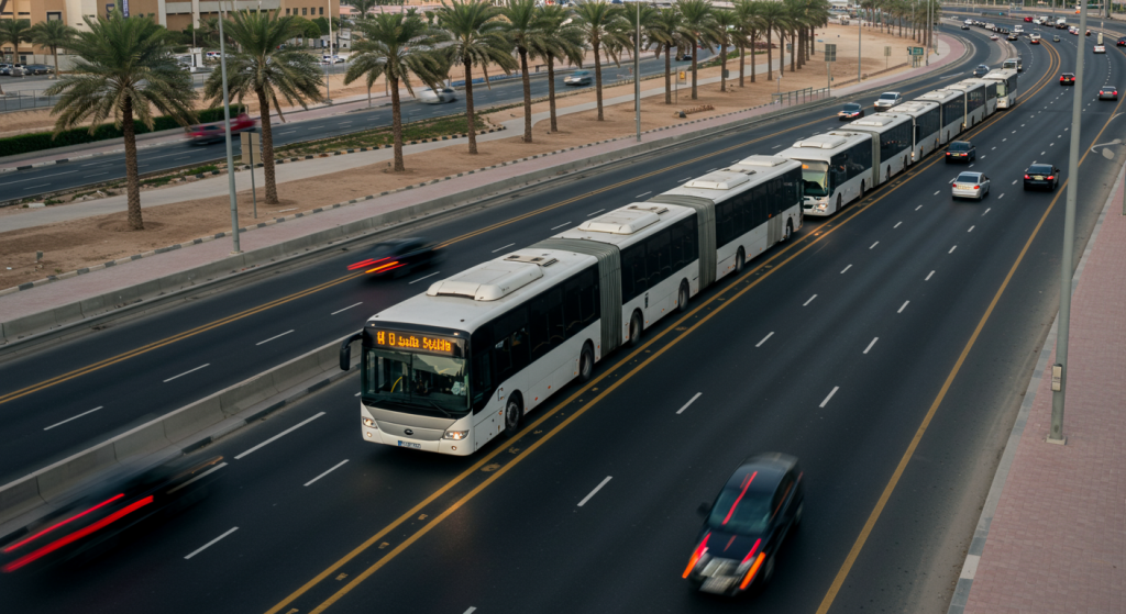 Sharjah to DAFZA shuttle, free zone staff transport, UAE commuter