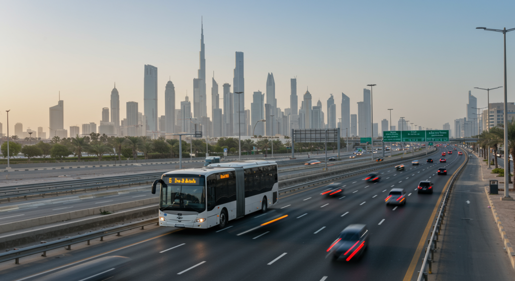 Sharjah to Knowledge Park metro shuttle, student & staff commute, UAE