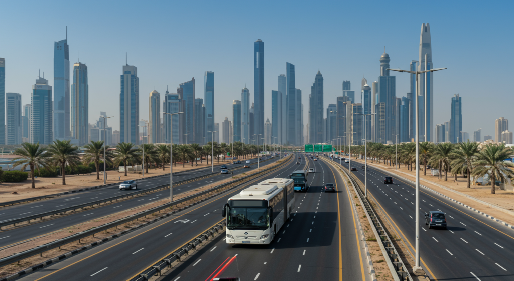 Ajman to DSO bus, Dubai Silicon Oasis transport, company shuttle UAE