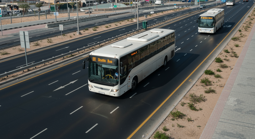 Ajman to JVC bus, staff transport UAE, affordable group shuttle