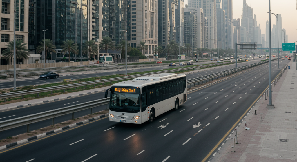 Sharjah to Jaddaf shuttle, hospitality staff transport UAE, commuter