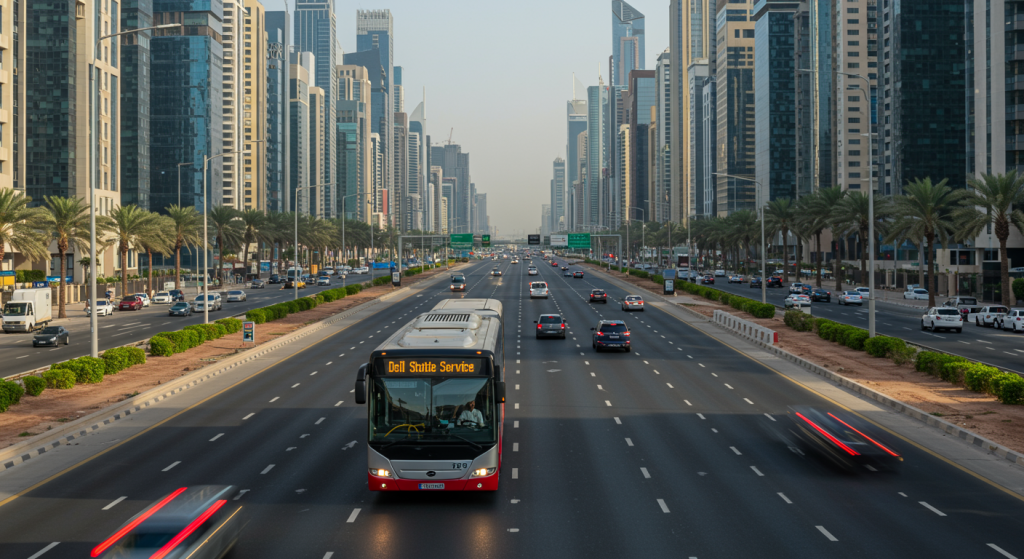 Sharjah to DIC shuttle, tech campus transport UAE, employee bus