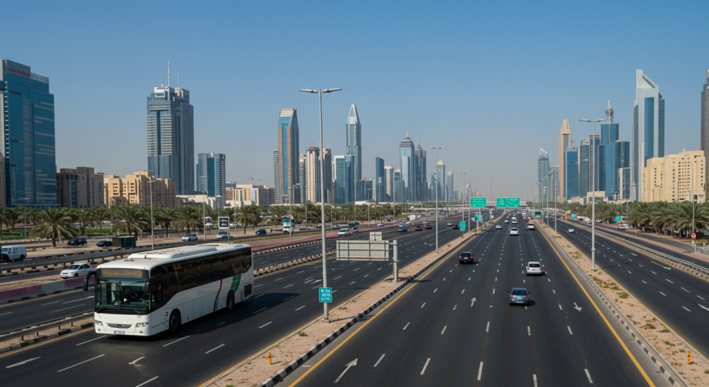 Ajman to Al Quoz bus, staff transport service UAE, affordable shuttle