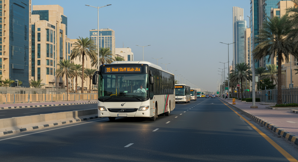Ajman to Bur Dubai shuttle, office staff transport UAE, commuter bus
