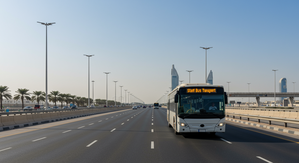 Sharjah to IMPZ shuttle, Dubai Production City bus, UAE group transport